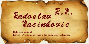 Radoslav Mačinković vizit kartica